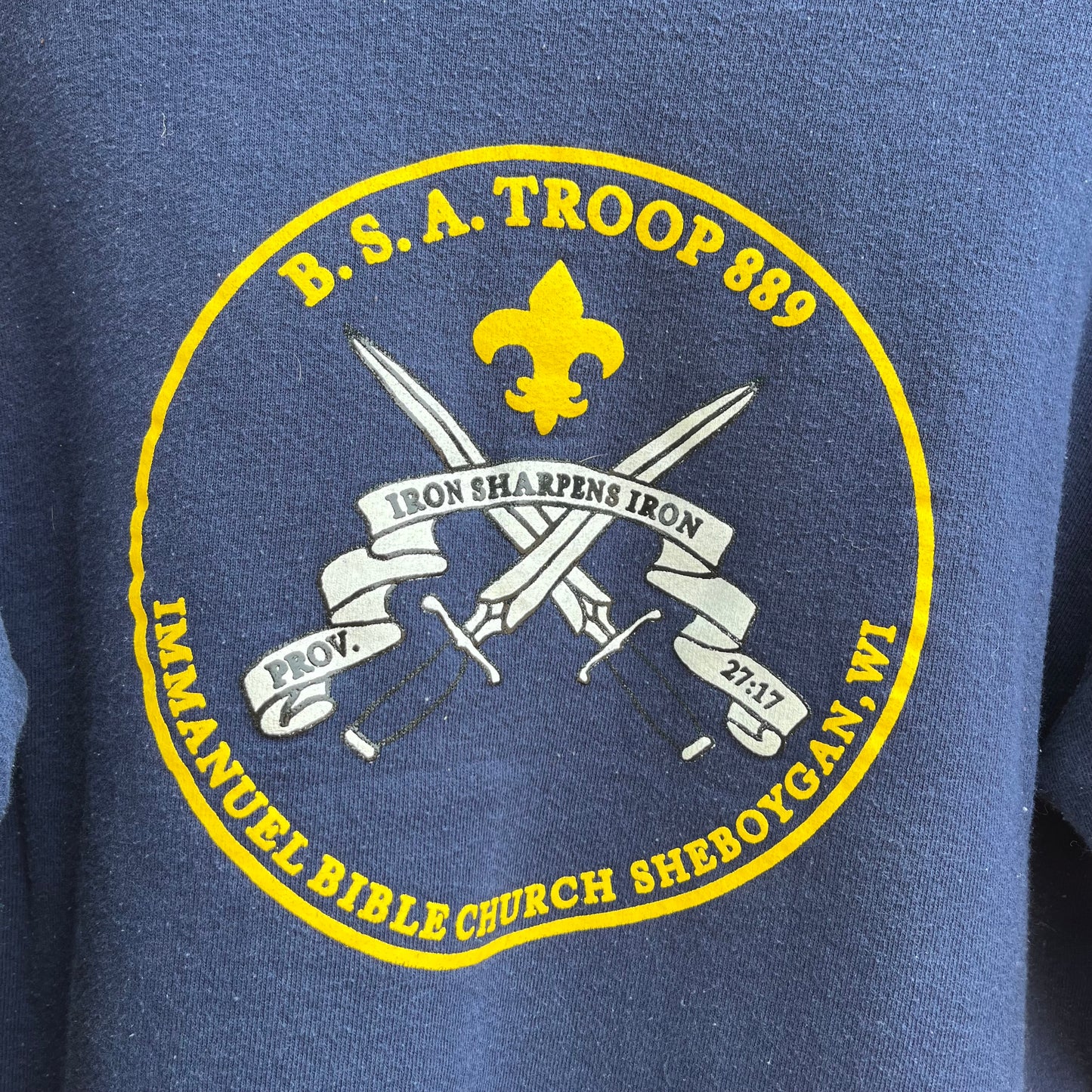 iron sharpens iron made in usa crewneck sweater