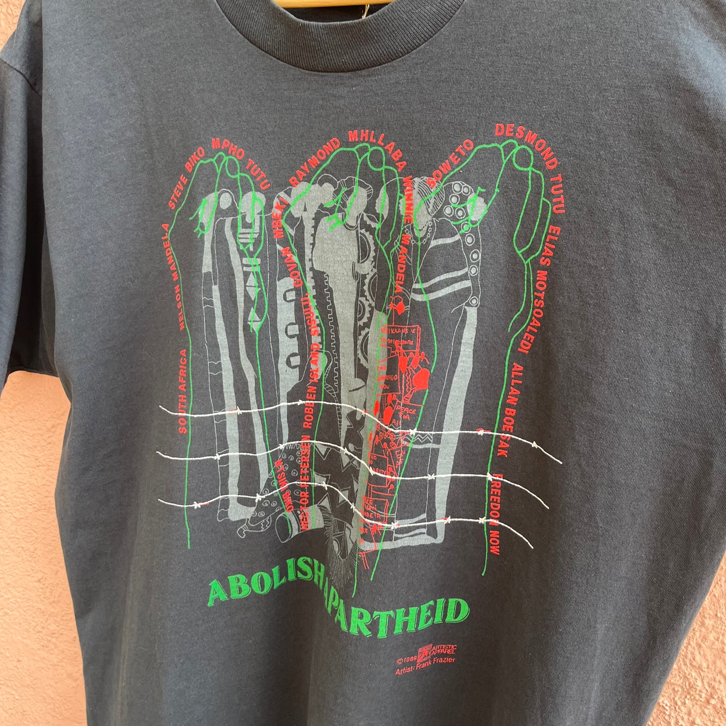 1989 abolish apartheid t shirt