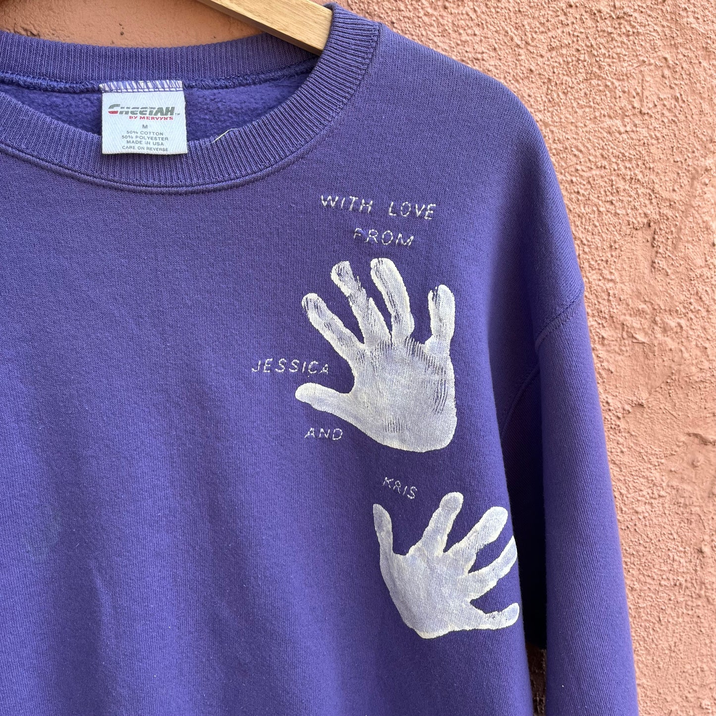made in usa baby handprint crewneck.