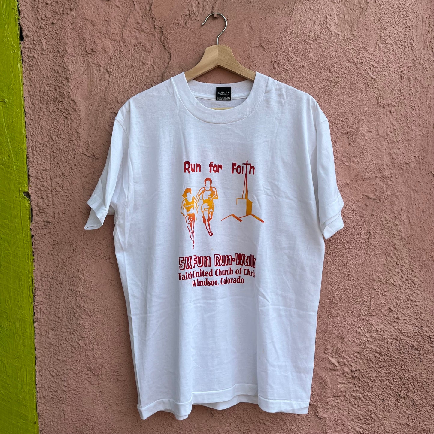 run for faith single stitch t shirt.