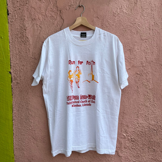 run for faith single stitch t shirt.
