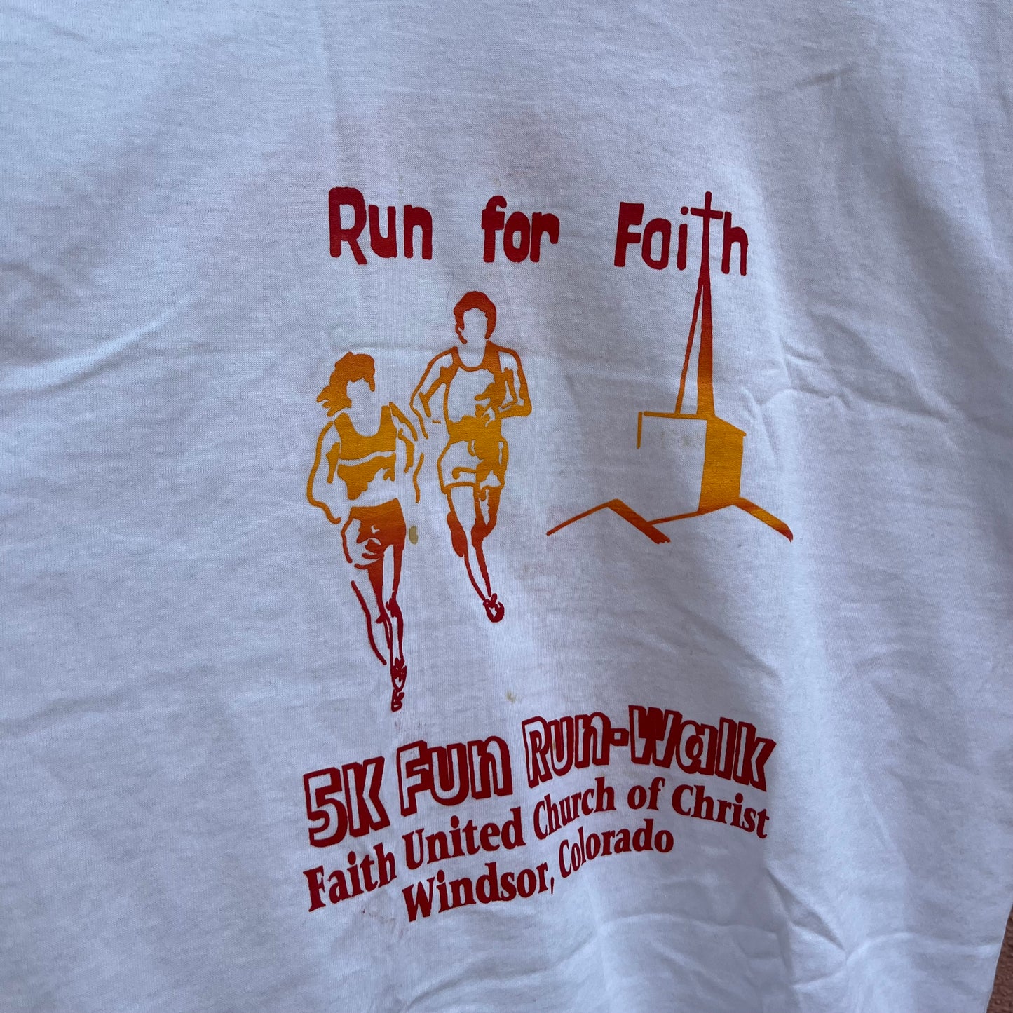 run for faith single stitch t shirt.