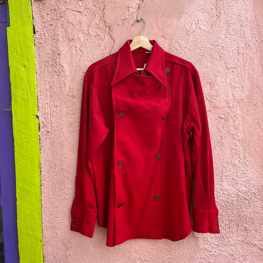 thick wool made in usa red shacket