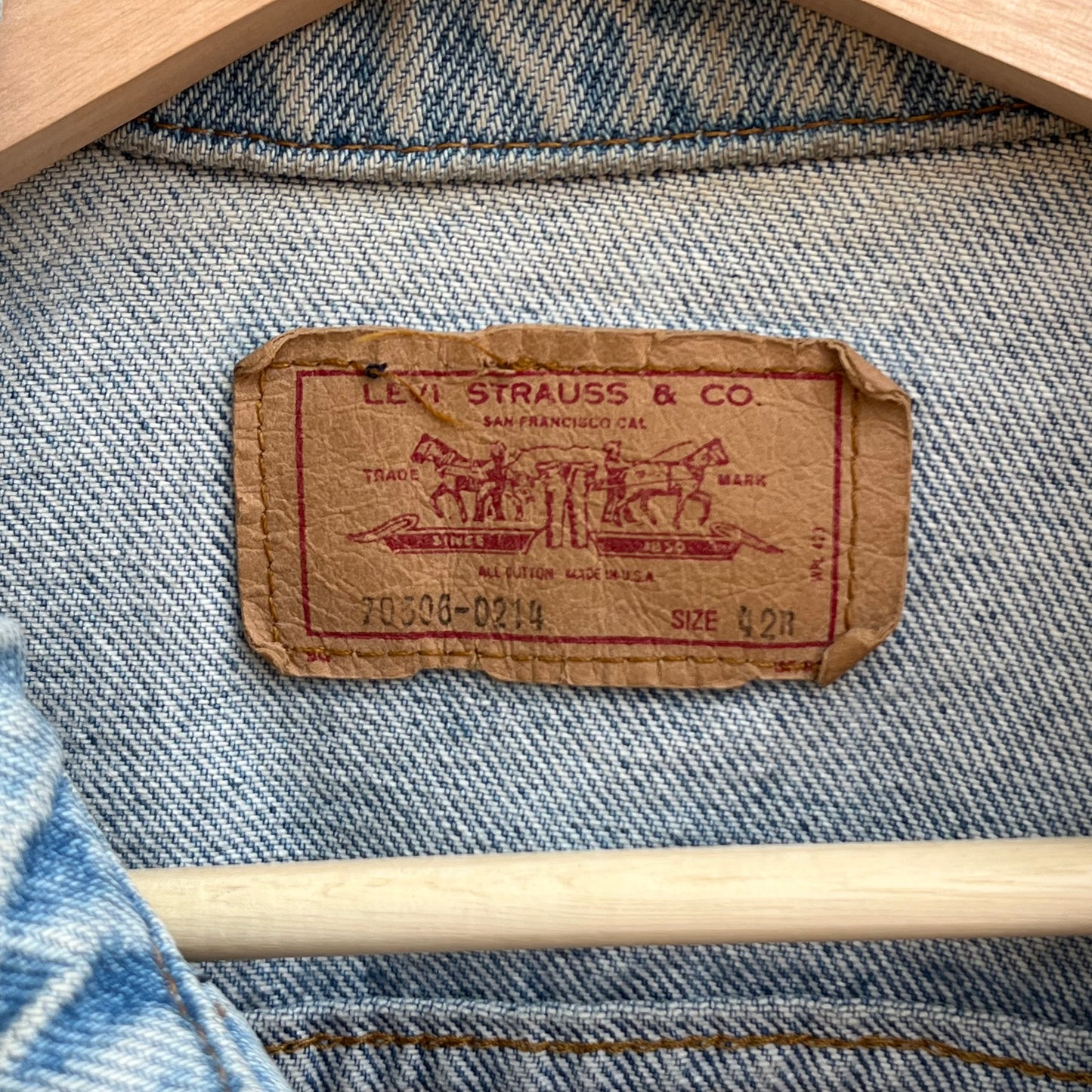 made in usa levis trucker (light wash)