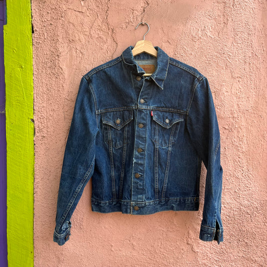 made in usa levis trucker (mid wash)