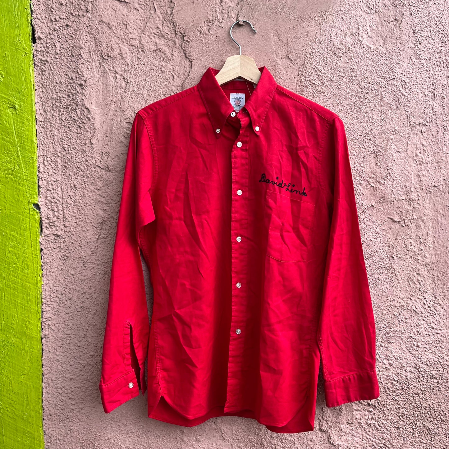 chain stitched "ths wranglers" button up