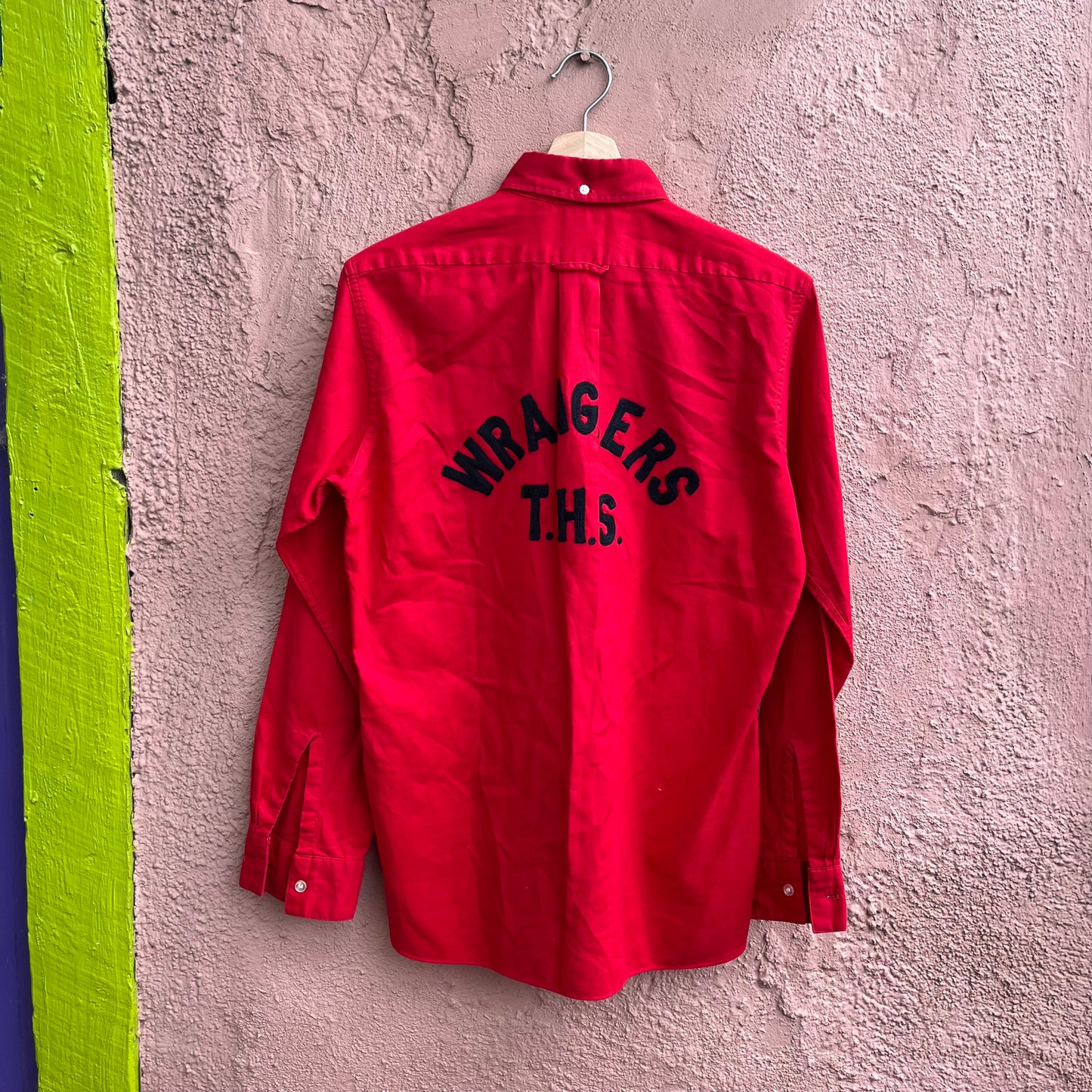 chain stitched "ths wranglers" button up